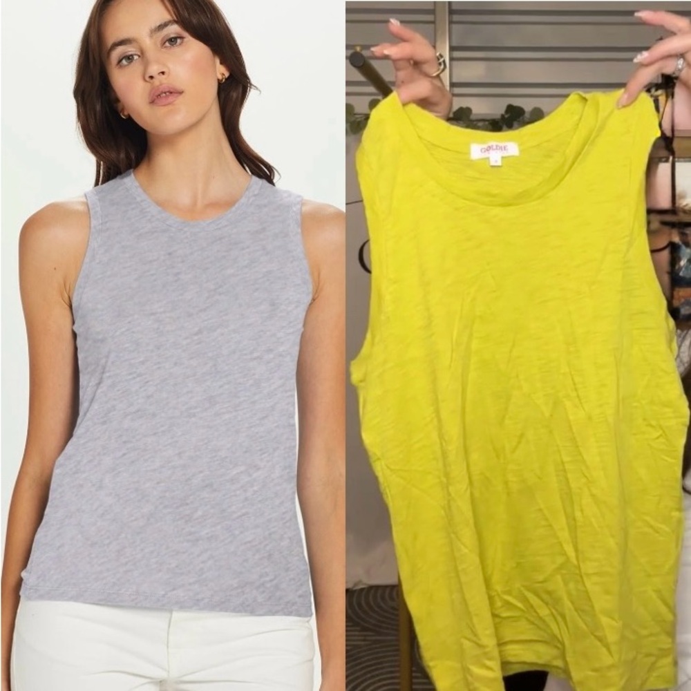 NWOT Goldie Tee YELLOW Sleeveless Top Size S